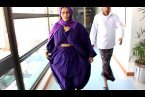 Ellema Godaan Dibo walking after knee replacement surgery
