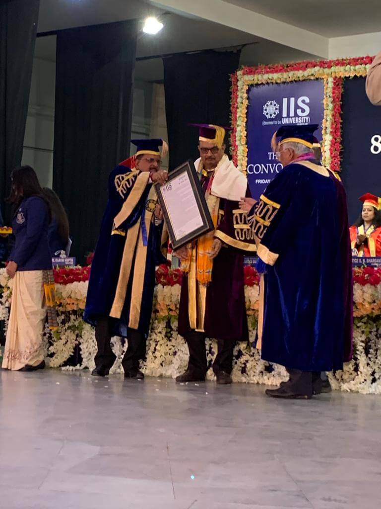 Dr Vikram Shah conferred with Honorary Doctorate by IIS University, Jaipur