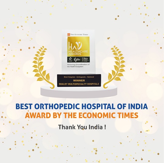 Shalby Hospitals awarded as the BEST ORTHOPEDIC HOSPITAL in India by The Economic Times