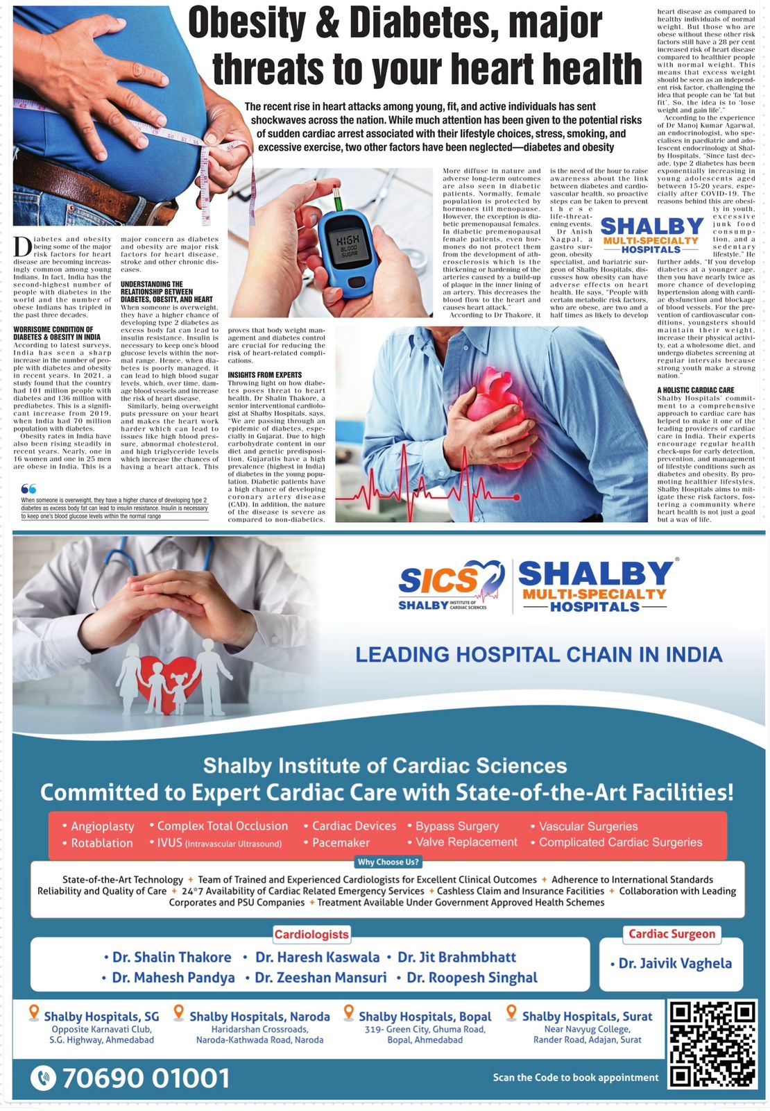 An Article was Published in the Times of India on the Occasion of World Heart Day to Decode the Relationship Between Obesity, Diabetes and Heart Health.